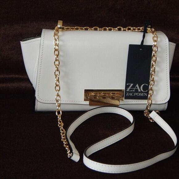 ZAC ZAC POSEN EARTHA Mini Chain Crossbody Ivory NS Handbag Authentic NWT $325 - Picture 5 of 14